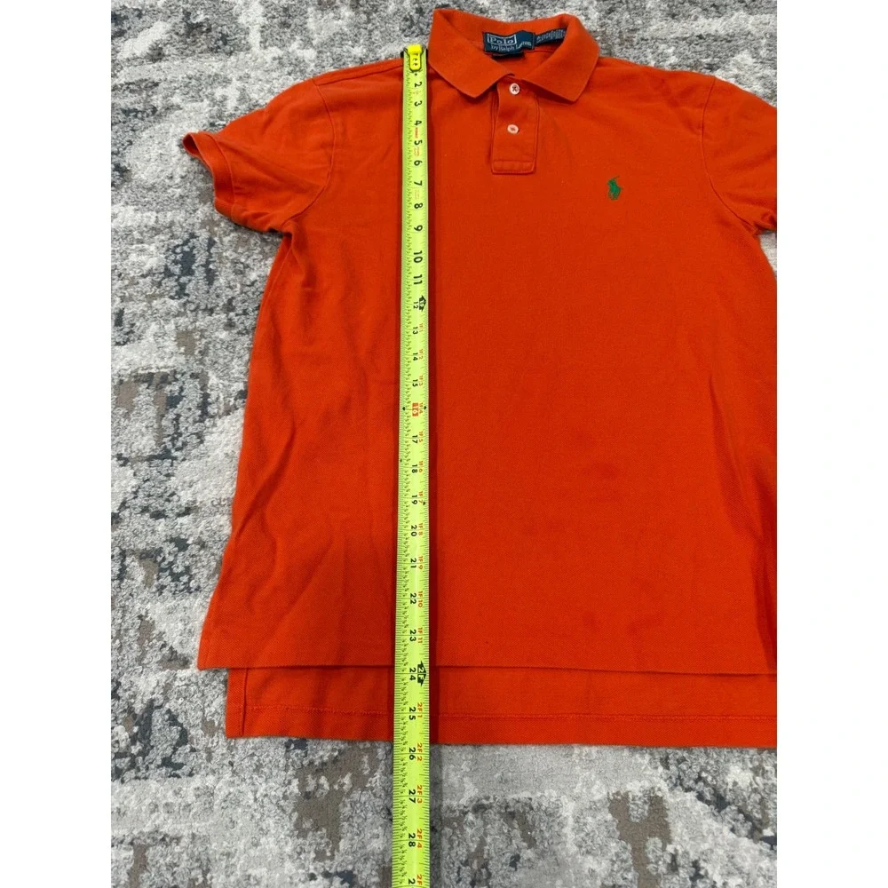 Polo Ralph Lauren‎ Mens Custom Fit Orange Short Sleeve Polo Shirt Green Pony S/P